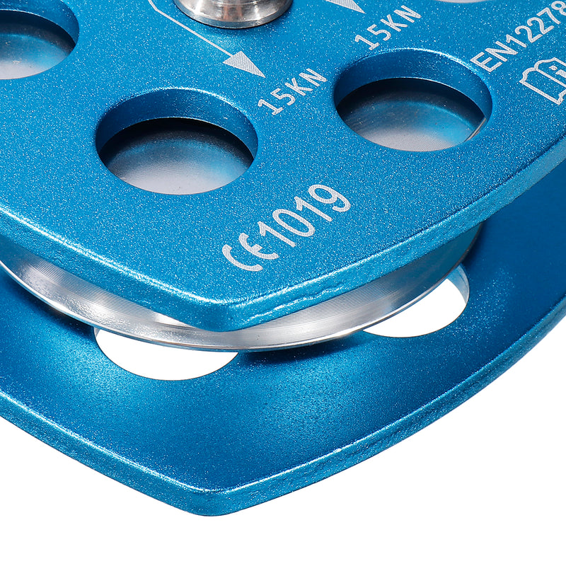 30KN A7075 Aerospace Aluminum Climbing Rescue Double Pulley Speed Cable Trolley