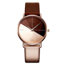 SKENGKE SK K0095 Leather Band Irregular Clock Dial Women Fashion Quartz Watch