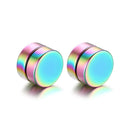 Punk Magnetic No Pierced Men's Earring Stainless Steel Round Clip On Stud Earrings for Men Women