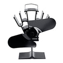 2 Blade 210CFM Aluminum Heat Powered Stove Fan Low Noise Wood Log Fireplace Burner Eco Fan Heating Circulation