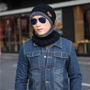 Men Women Outdoor Sports Bike Hat Winter Warm Knitted Baggy Beanie Cap Scarf Set