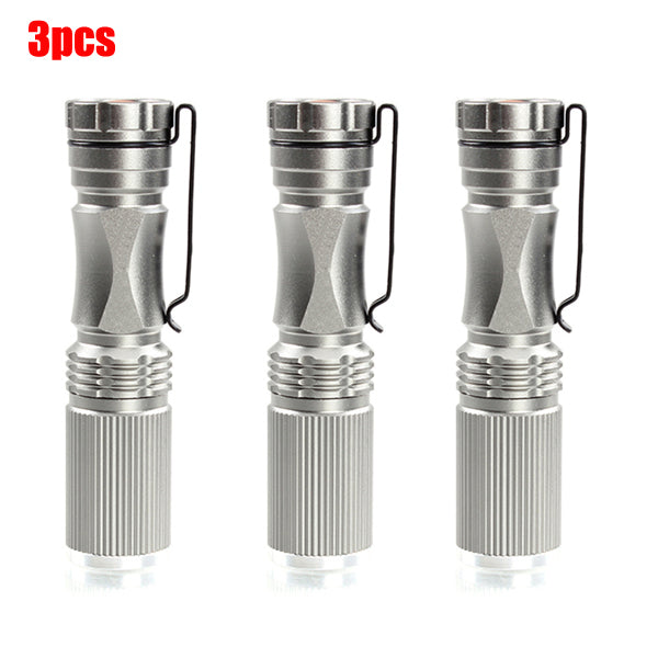 3pcs Meco XPE-Q5 600Lumen 7W Zoomable LED Flashlight Silver For 1xAA 1.2V