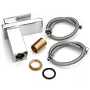 Chrome One Handle Waterfall Tap Bathroom Basin Sink Faucet Square Mixer Hot&Cold Tap