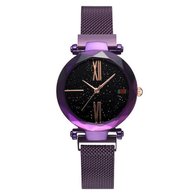 Fashion Star Magnetic Milanese Steel Band Women Quartz Watch
