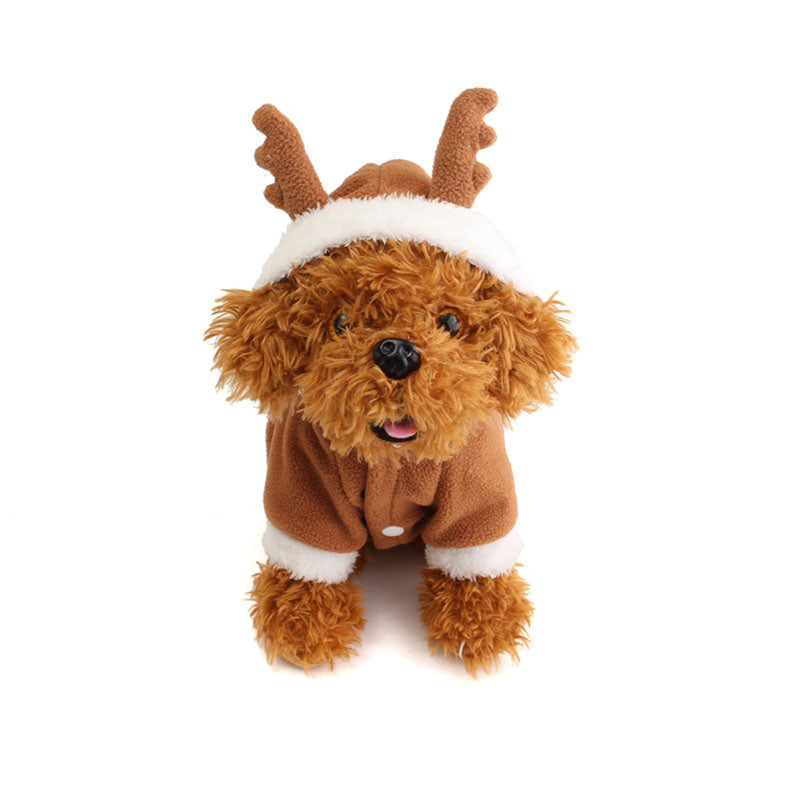 Pet Dog Puppy Christmas Lovely Deer Sweater Hoodie Jumpsuit Coat Clothes Outwear Coats