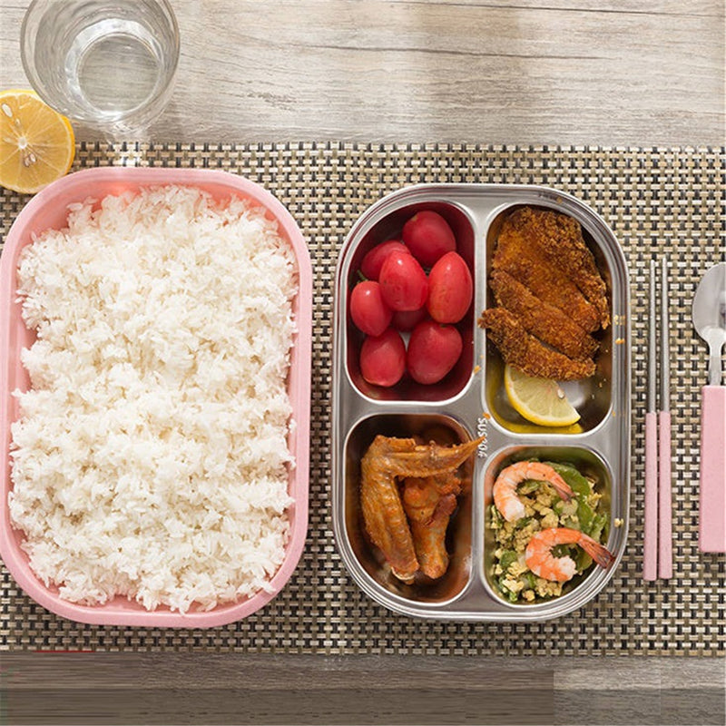 Thermal Insulated Stainless Steel Lunch Box Picnic Bento Food Storage Container