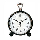 VST Silent Character Bedside Table Alarm Clock Wrought Iron Small Desk Clock