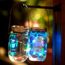 Solar Powered 2M 20LEDs Mason Jar Lid Fairy String Light  Wire Lamp For Garden Decor