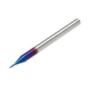 Drillpro R0.5-R3 2 Flutes Tungsten Carbide End Mill HRC65 NACO Coated Ball Nose Milling Cutter
