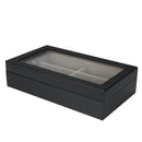 PU Leather 6 Grid Sunglasses Glasses Storage Display Case Box Organizer