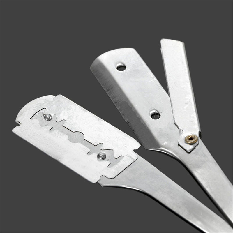 Rosewood Handle Straight Edge Barber Razor Folding Shaving Cutter with 10 Blades
