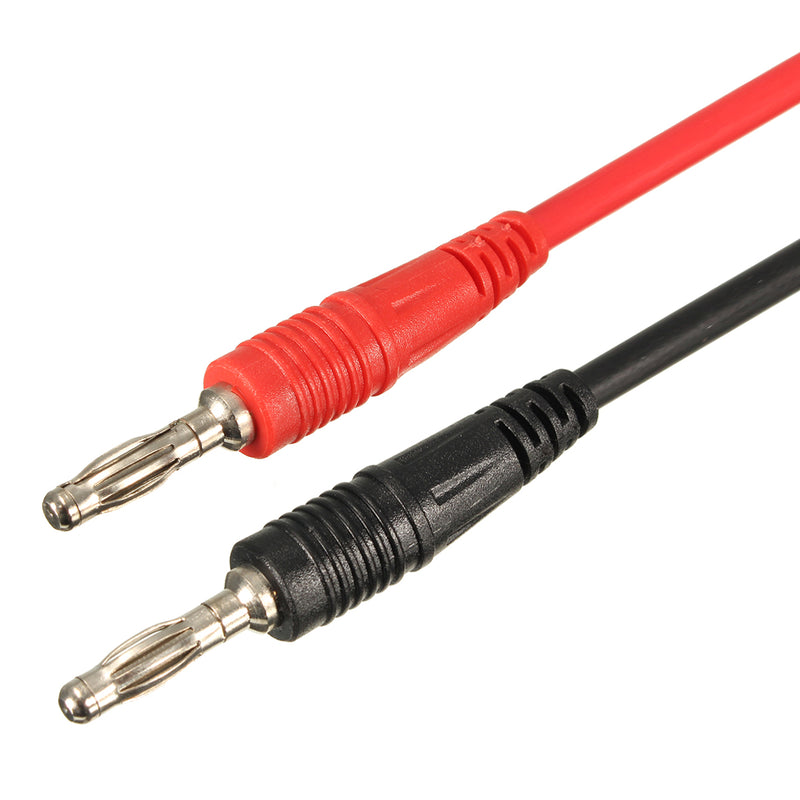 DANIU 2Pcs 15A Banana Plug to 80mm Car Battery Clip Clamp Power Alligator Clips Cable