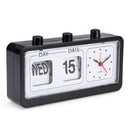 Digital Retro Quartz Alarm Clock Flip Display With Date & Time Black