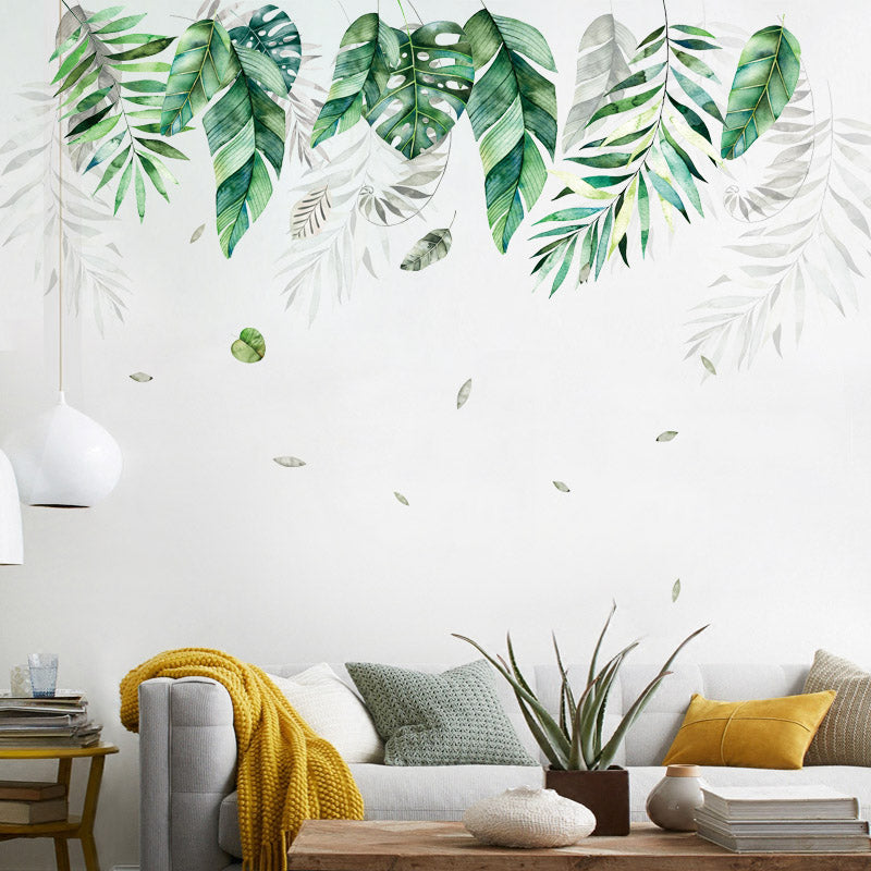 Miico FX82019 2 PCS Botanic Leaves Wall Sticker Decorative Sticker Removable Sticker DIY Sticker