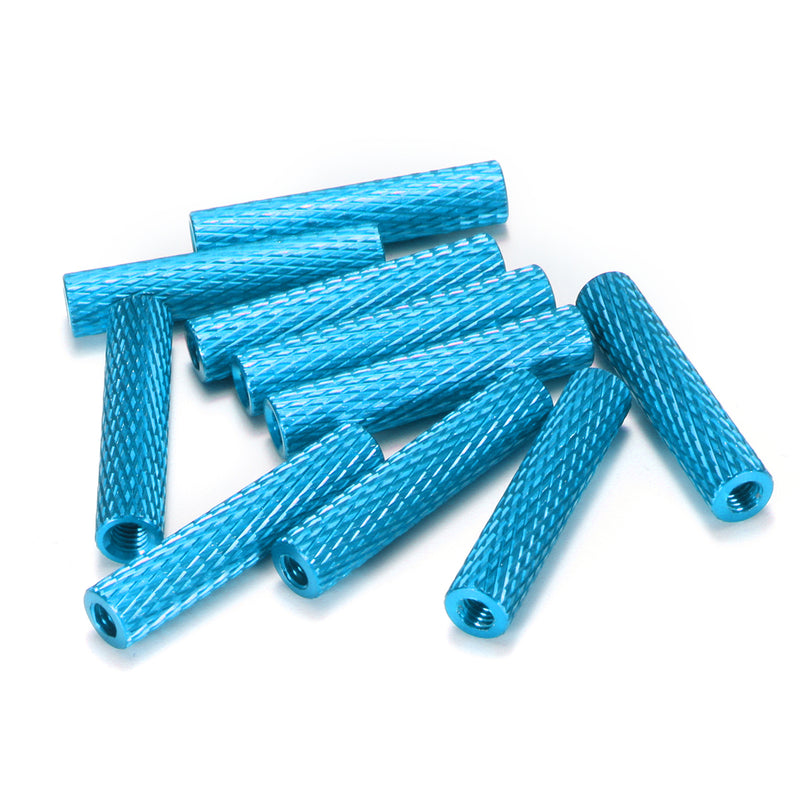 Suleve M3AS5 10Pcs M3 25mm Knurled Standoff Aluminum Alloy Anodized Spacer