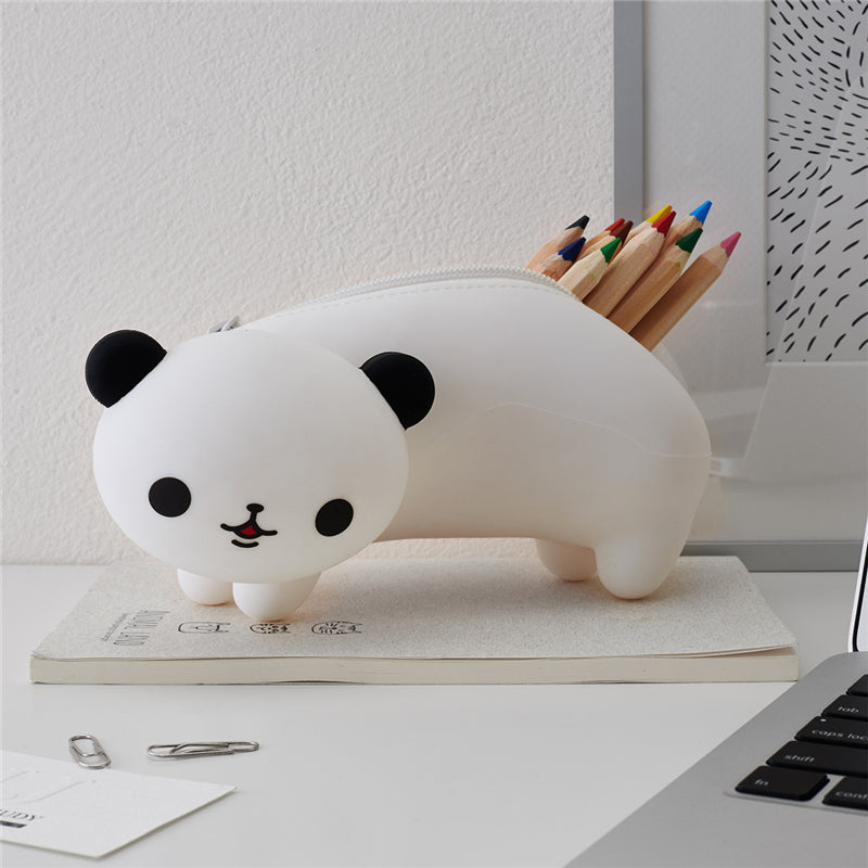 Jordan&Judy YD001 Cartoon Silicone Pencil Case Container Pencil Bags Kawaii Cute Brown Bear 3D Pencil Case School Supplies Stationery Gifts