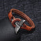 Whale Tail Alloy Leather Hand-knitted Men's Bracelet