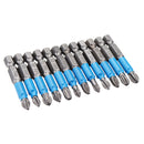 Drillpro 12pcs Screwdriver Bit 1/4 Inch Hex Shank Anti Slip PH2 Phillips Magnetic Impact Screwdriver Bits