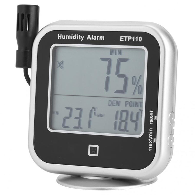 ALL SUN ETP110 Digital Indoor Thermo-Hygrometer Humidity and Temperature Monitor Alarm Large LCD Display Dew Point Tester