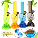 6Inch Skull Acrylic H ookah Shisha Pipe Water T obacco Pipe with Herb Grinder(4Types)