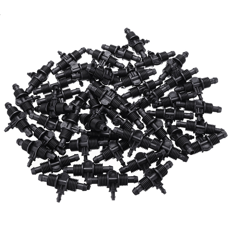 50Pcs Micro Spray Pipe Joint Two Way Plug Head Drip Irrigation Atomization Nozzle Garden Tools Hose 8/11 Hose Connectors