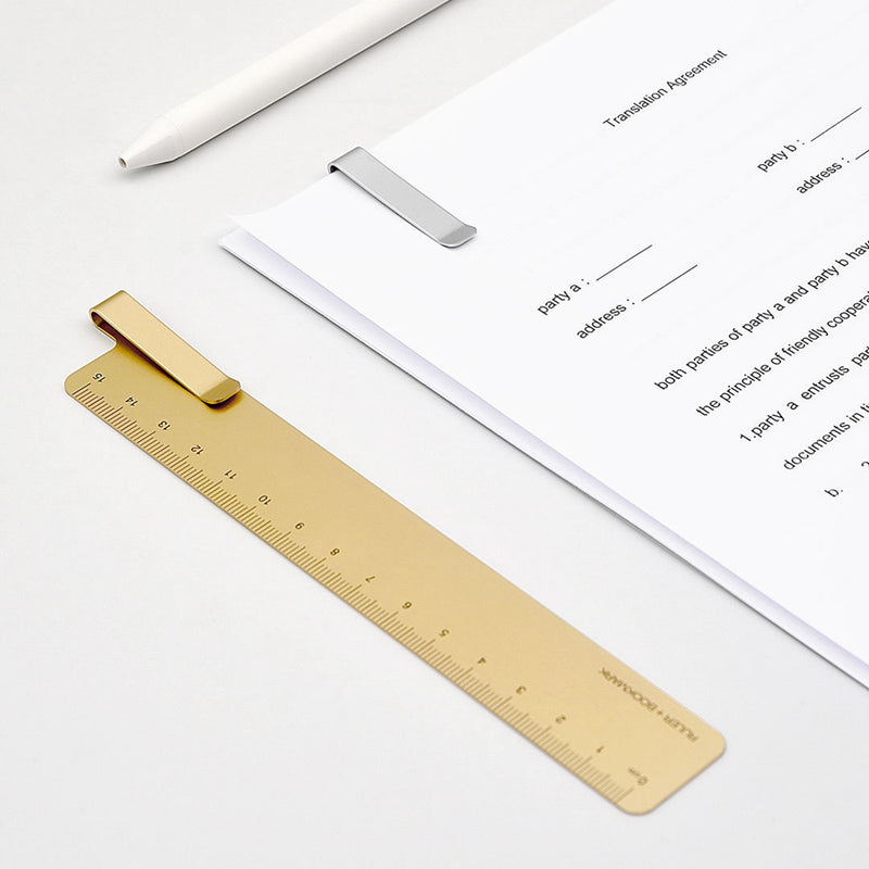Xiaomi RUMA Bookmark Measuring Tool 15cm Stainless Steel Metal Straight Ruler Office School