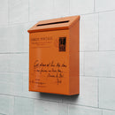 Retro Metal Lockable Post Mail Box Home Balcony Garden Letter Storage Mailbox Wall Mounted