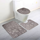 Luxury Foot 3 Piece Toliet Seat Covers Small Bath Mat Set Pedestal Mats & Seat Covers Set Anti Slip