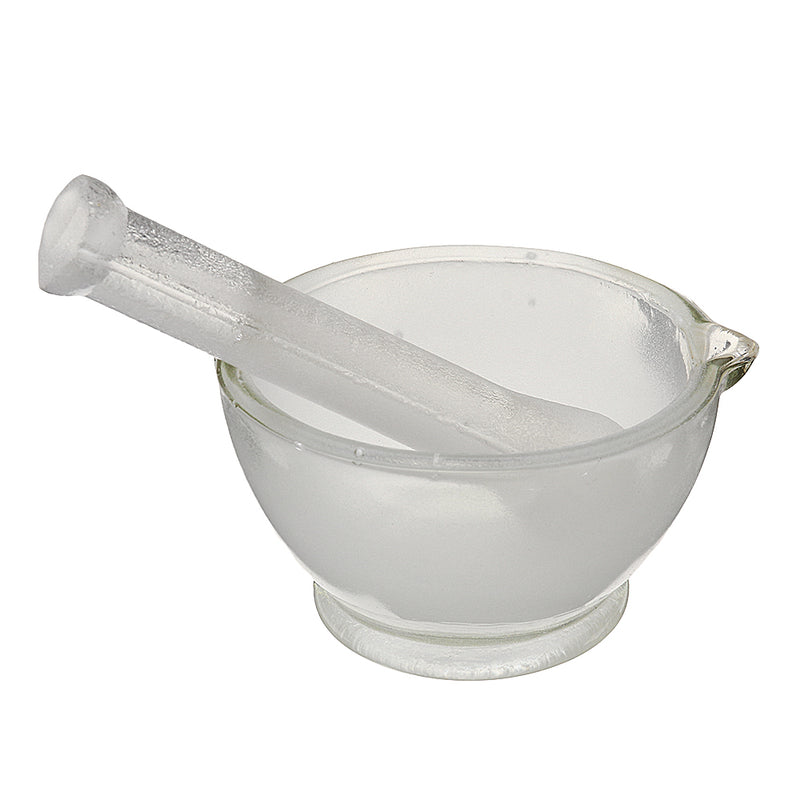 60mm Footed Glass Mortar And Pestle Set Lab Grinder Experimental Grouting Bowl Tool