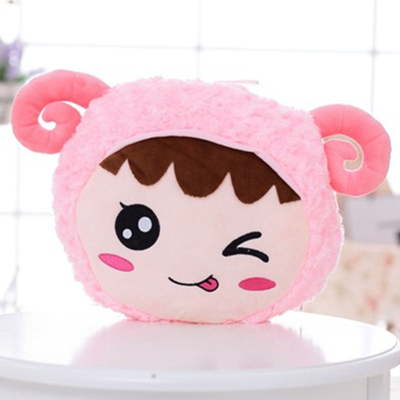 Flashing Plush Enoji Pillow Stuffed Led Light Cute Sheep Toy Luminous Pillow Colorful Animal Doll