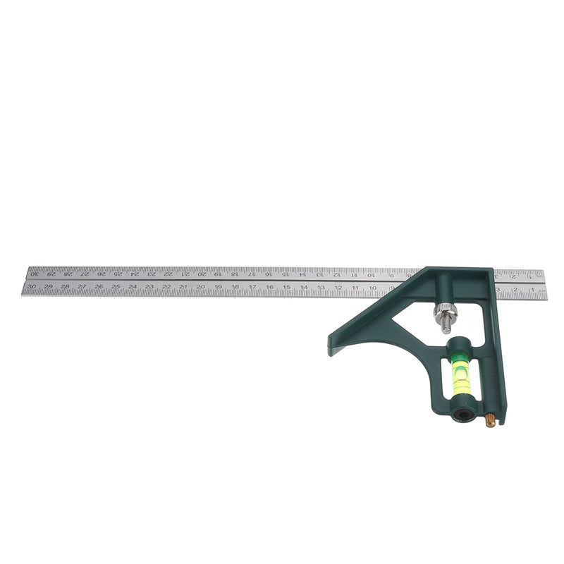 BERRYLION 300mm Adjustable Combination Square Angle Ruler 45/90 Degree with Bubble Level Multifunctional Gauge Measuring Tools