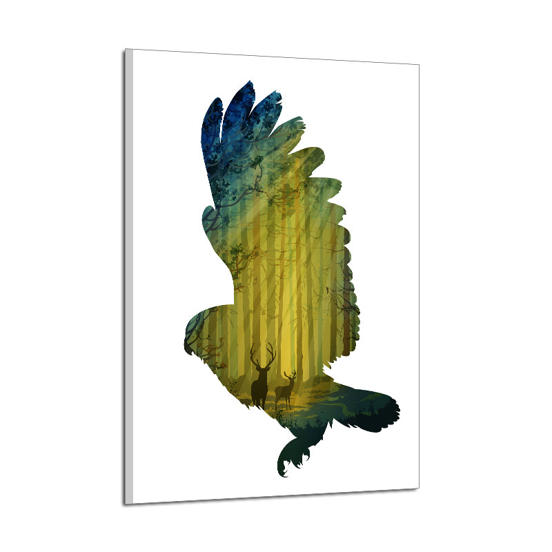 Miico Hand Painted Oil Paintings Simple Style-C Flying Owl Wall Art For Home Decoration Painting