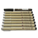 8pc Pigment Micron Sakura Neelde Soft Brush Drawing Pen 005 01 02 03 04 05 08 Brush Fine Point Markers Pen