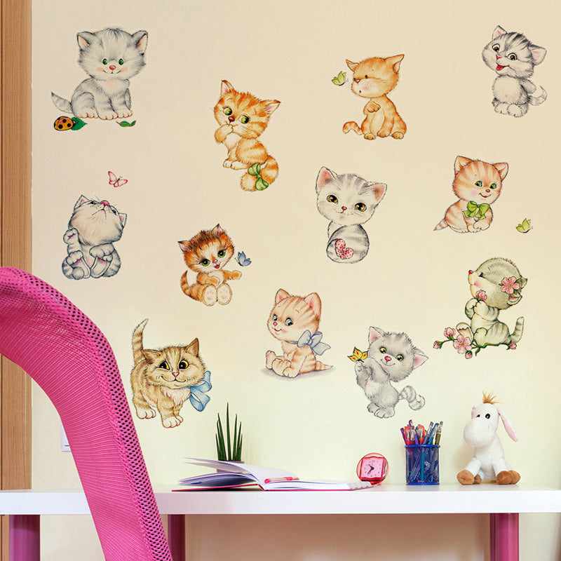 Miico FX1020L Cute Cartoon Cat Stickers Decorative Sticker Wall Stickers Toilet Stickers