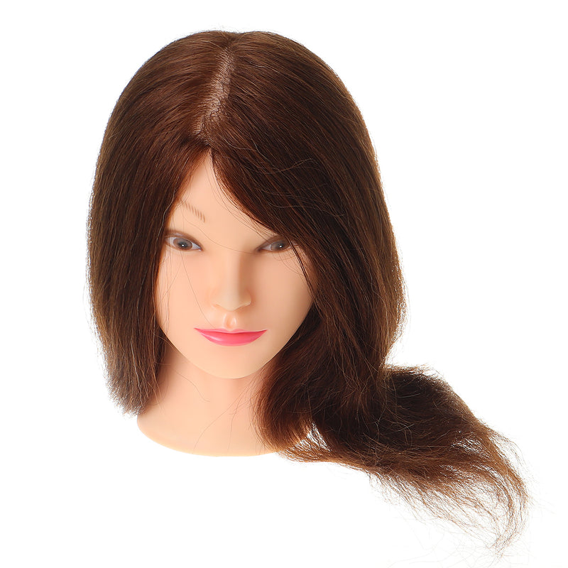 100% Real Human Hair Mannequin Head Salon Hairdressing 18'' Training Head + Clamp