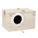 Budgie Nest Wooden Box Breeding Boxes Aviary Bird House Nesting w/ Stick Window Security