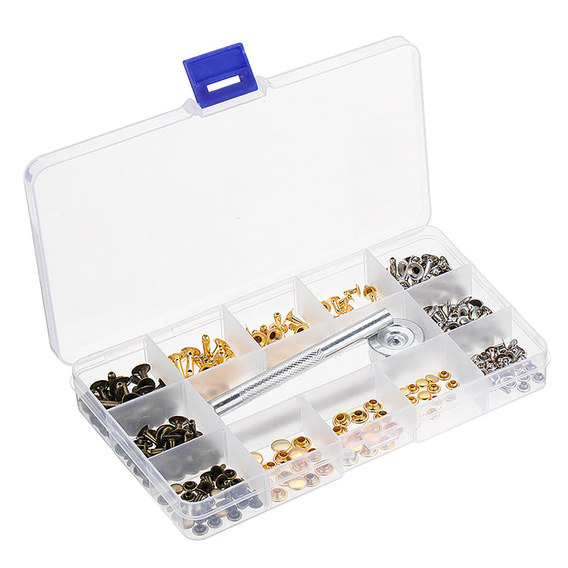 135Pcs DIY Leather Craft Snap Fasteners Snaps Buttons Fixing Hat Rivet Tools Kit
