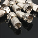 10pcs Silver F-Plug RG6 TV Aerial Coaxial Cable Connectors Adapter