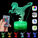 3D Dinosaur Night Light Touch Remote Control Gift Home Decor Sleeping Table Lamp