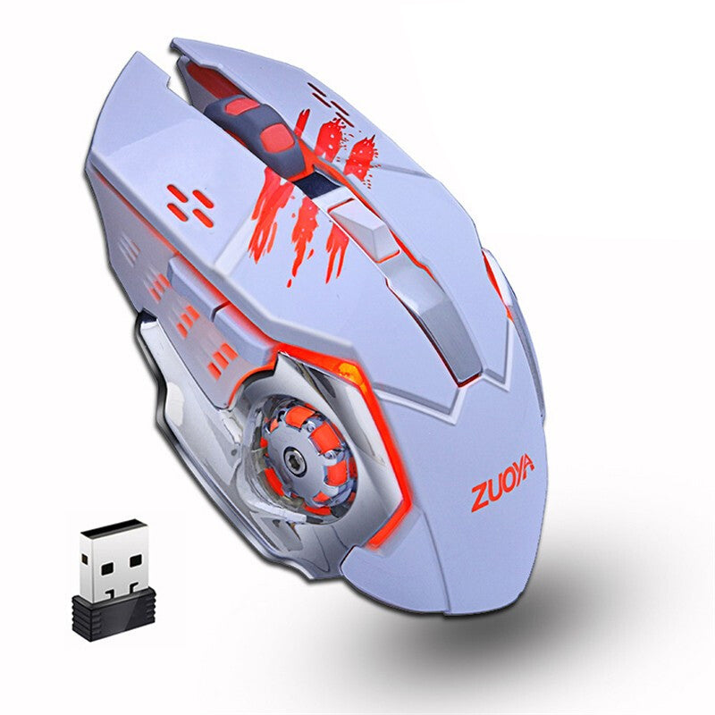 ZUOYA MMR4 Wireless Mouse 2.4GHz Receiver LED Mute Silent Rechargeable USB Gaming Computer Optical Game Mice For Laptop PC Computer