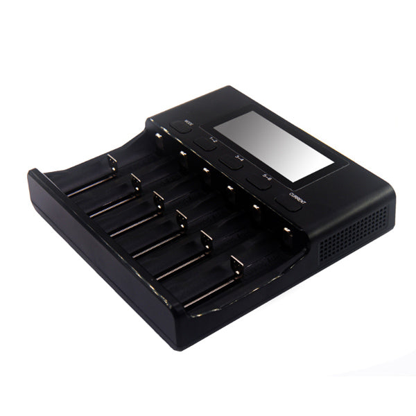 LiitoKala Lii-S6 18650 3.7V Lithium Charger 6 Slots LCD Screen Display Smartest Battery Charger US/EU Plug