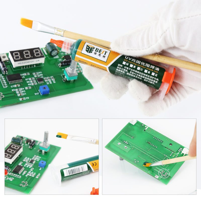 BEST UV Curing Solder Mask Ink BGA PCB Paint Prevent Corrosive Arcing Soldering Paste Flux