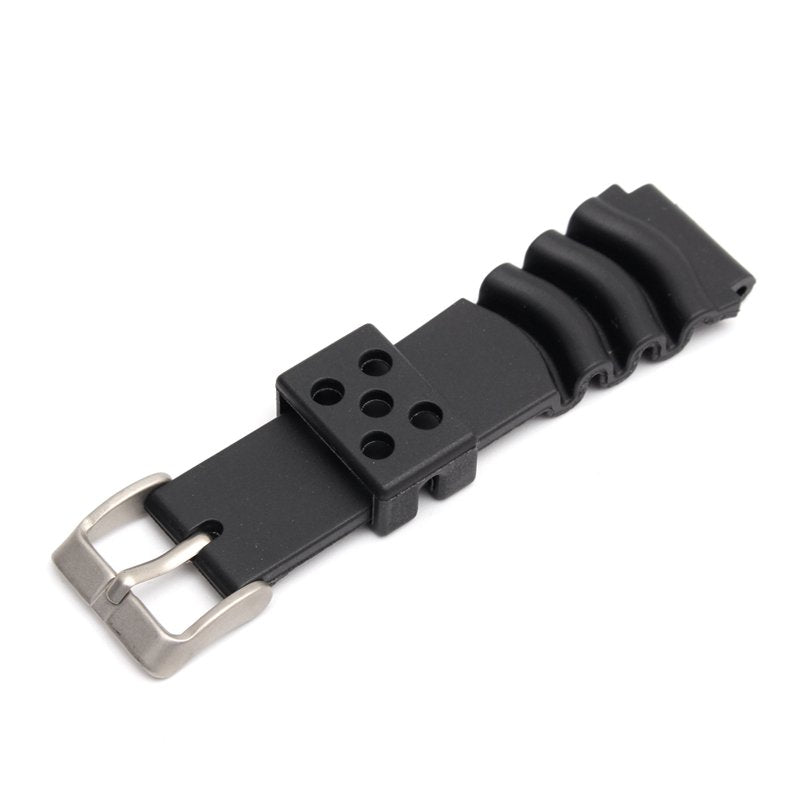 20MM/22MM Black Sport Scuba Diver Rubber Watch Band Strap For Sei ko