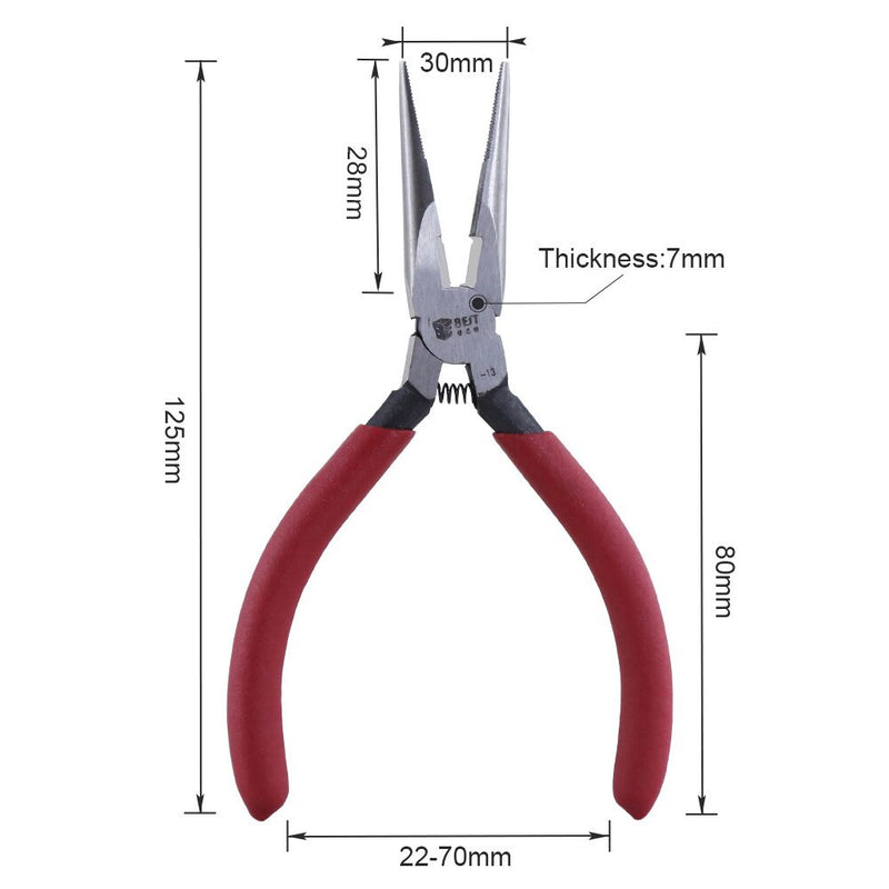 BEST BST-13 125mm Long Nose Pliers Clamps Crimping Tool Wire Cutters Jewellery Making Tools Red Handle High Quality
