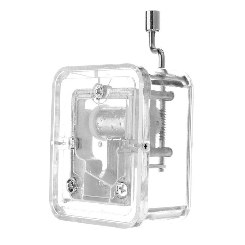 Mrosaa Hand-cranking Mini Transparent Acrylic Music Box Birthday Gift