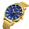 SKMEI 9166 Gold Case Business Style Men Wrist Watch Milan Stainless Steel Quartz Watches