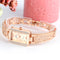 SOXY 0123 Rose Gold Case Rectangle Dial Design Ladies Bracelet Watch Fashion Style Quartz Watch