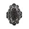 Vintage Colorful Crystal Finger Ring Hollow Alloy Oval Geometric Rings Ethnic Jewelry for Women