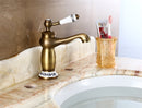 European Antique Faucet Single Hole Full Copper Drawing Bathroom Basin Faucet Mixer Tap