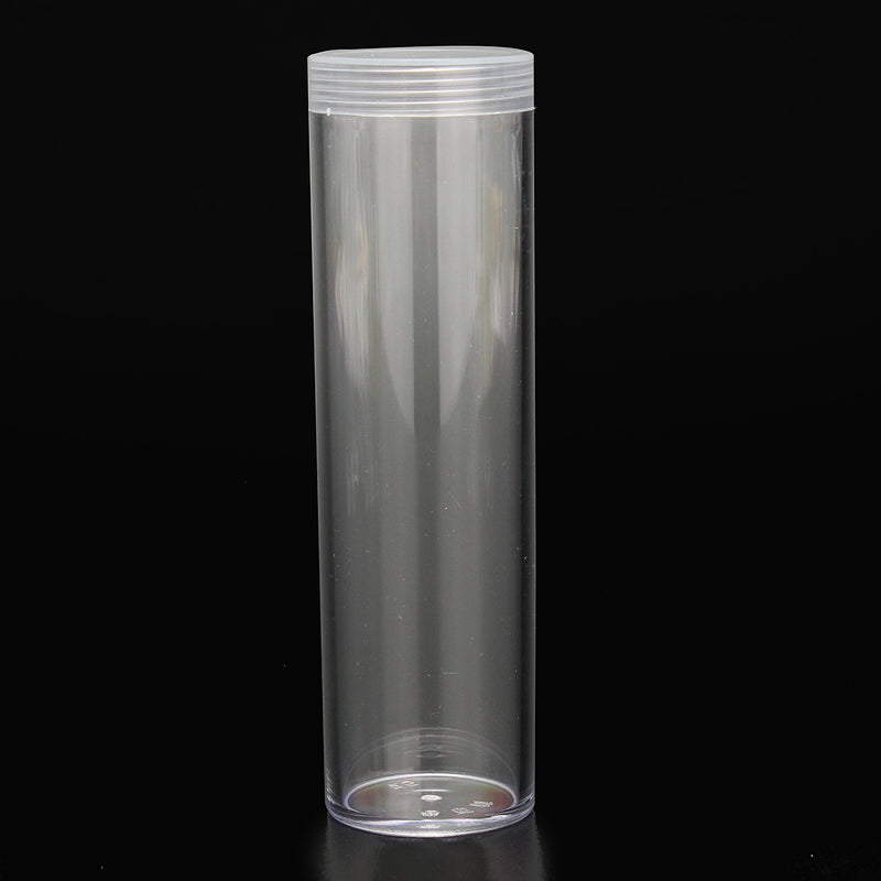 10Pcs/Set 25mm Round Clear Plastic Coin Tube Coin Holder Container for Quarter Dollar Storage Tube Screw